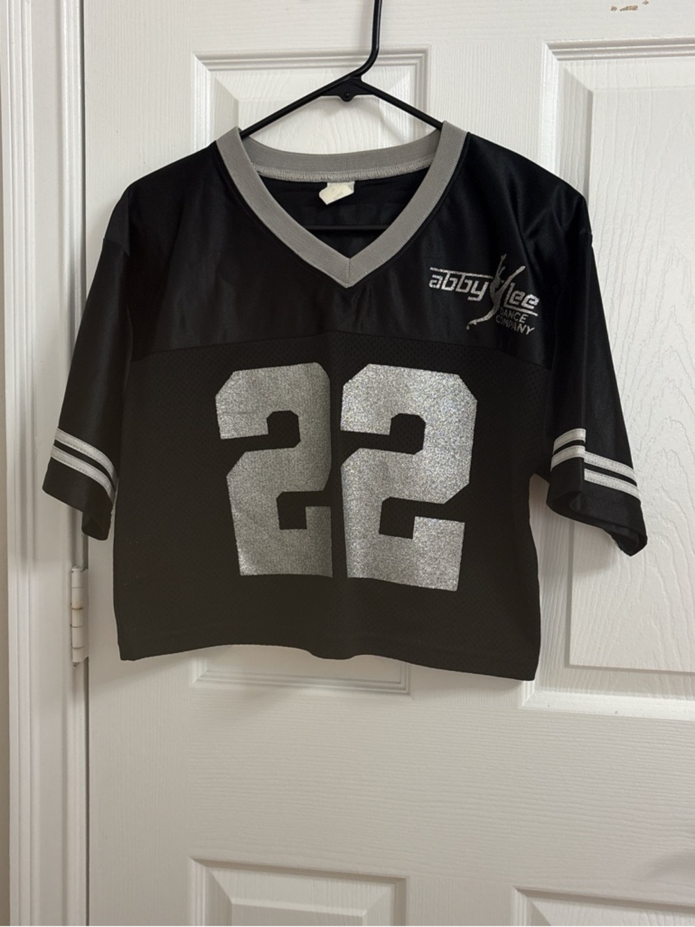 & Other Stories Black Jersey Top with Silver '22'